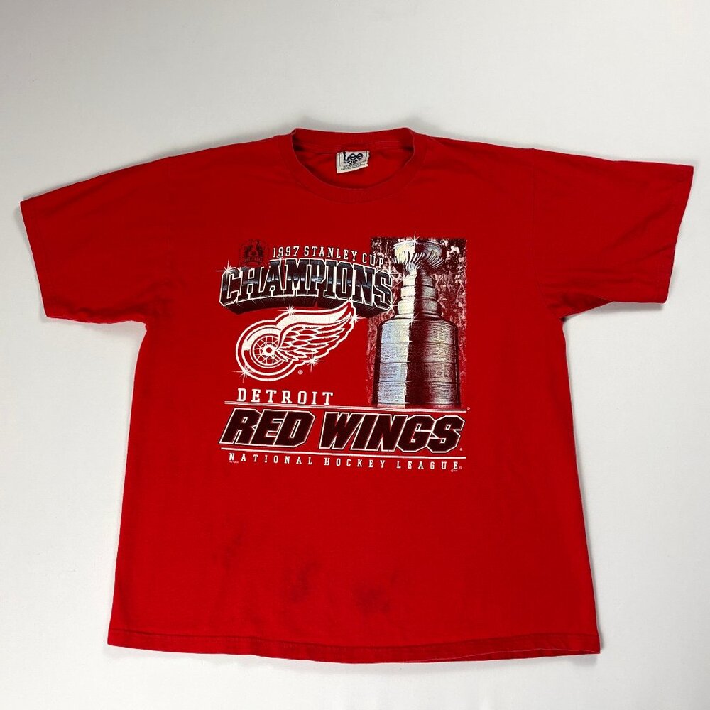 Detroit Red Wings Stanley Cup Champions Vintage 1997  T Shirt XL NHL LEE Sport